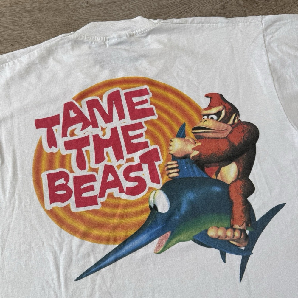 Vintage Donkey Kong Country Nintendo 64 Promo T Shirt Tame The Beast USA Made L